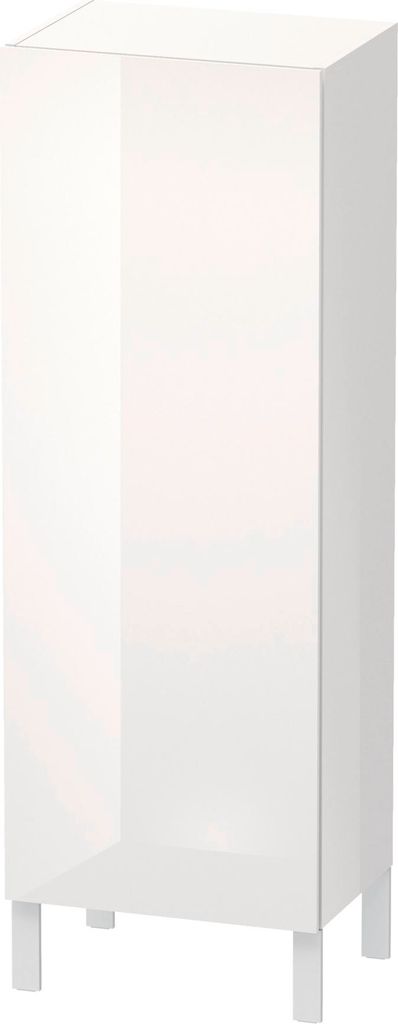 Halbhochschrank L-CUBE 500x363x1320mm Ans rechts weiß hochglanz Anschlag rechts weiß hochglanz