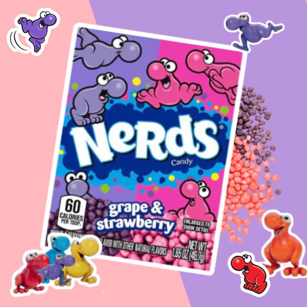 Nerds Grape & Strawberry – 46,7 g – Knusprige Süßigkeit in Produktbild 