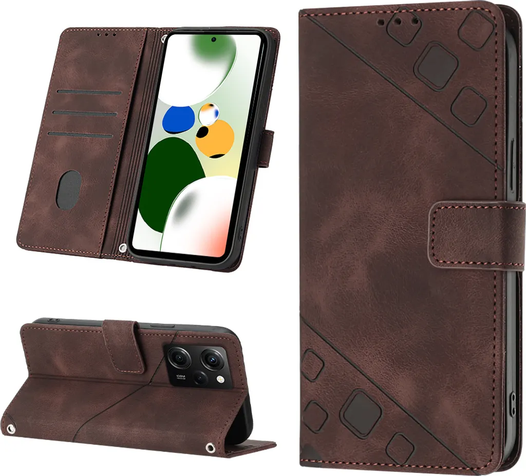 Custodia Marrone Goffrata Xiaomi Redmi Note 12 Pro Speed | Portafoglio