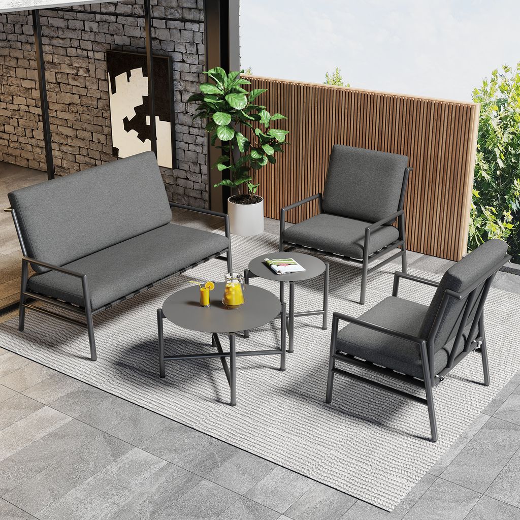 Flieks Gartenmöbel Sets 5-tlg, Balkonmöbel Sets für 4 Produktbild