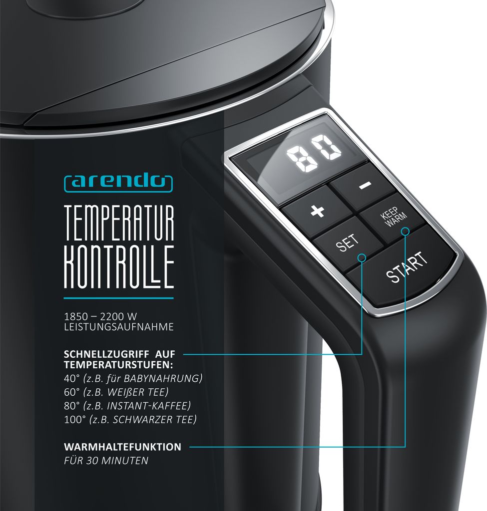 Arendo Frühstücksset, Wasserkocher mit Produktbild 9