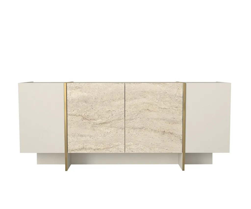 Console Veyron : Meuble Robuste Style Travertin sans les Contraintes - 7