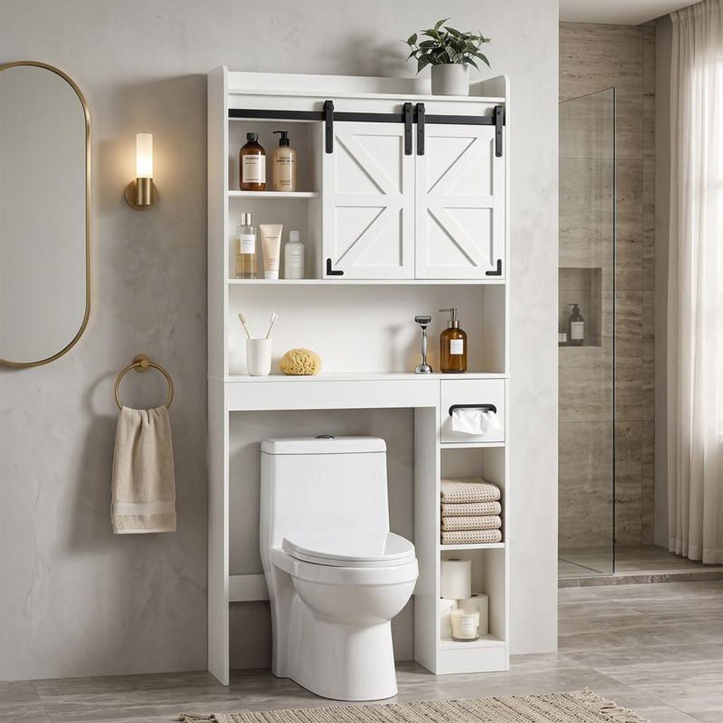 Toilettenschrank über dem WC, ALIGHTUP, 2 Türen, 2 Produktbild 