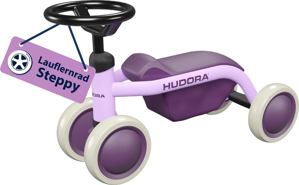 HUDORA Laufrad Steppy ab 1 Jahr - lavender - Leichtes Lauflernrad mit hoher Kippstabilität - Lauflernspielzeug für Kinder von 73-80 cm