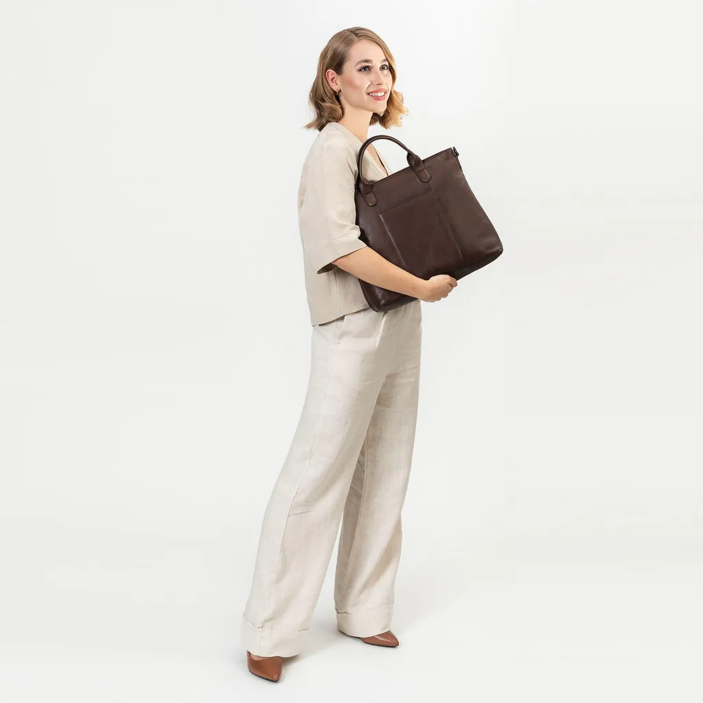Sac à main Memphis Dark Brown : Cuir Premium et Bandoulière Amovible - 5
