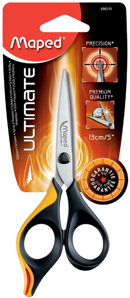 Maped 690210, Erwachsener, Gerader Schnitt, Einzelbild, Schwarz, Gelb, Edelstahl, Universal