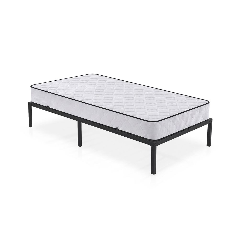 Łóżko Metalowe 100x200 cm z Materacem Łóżko Gościnne Zdjęcie produktu 