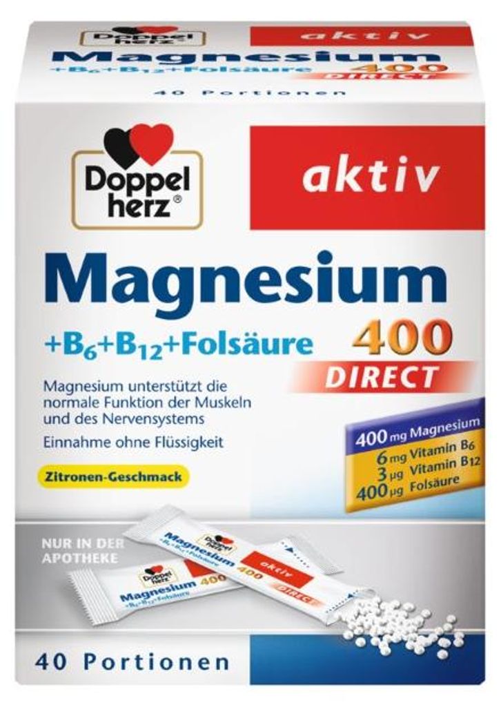 Doppelherz aktiv Magnesium 400 + B6 + B12 + Folsäure Produktbild 