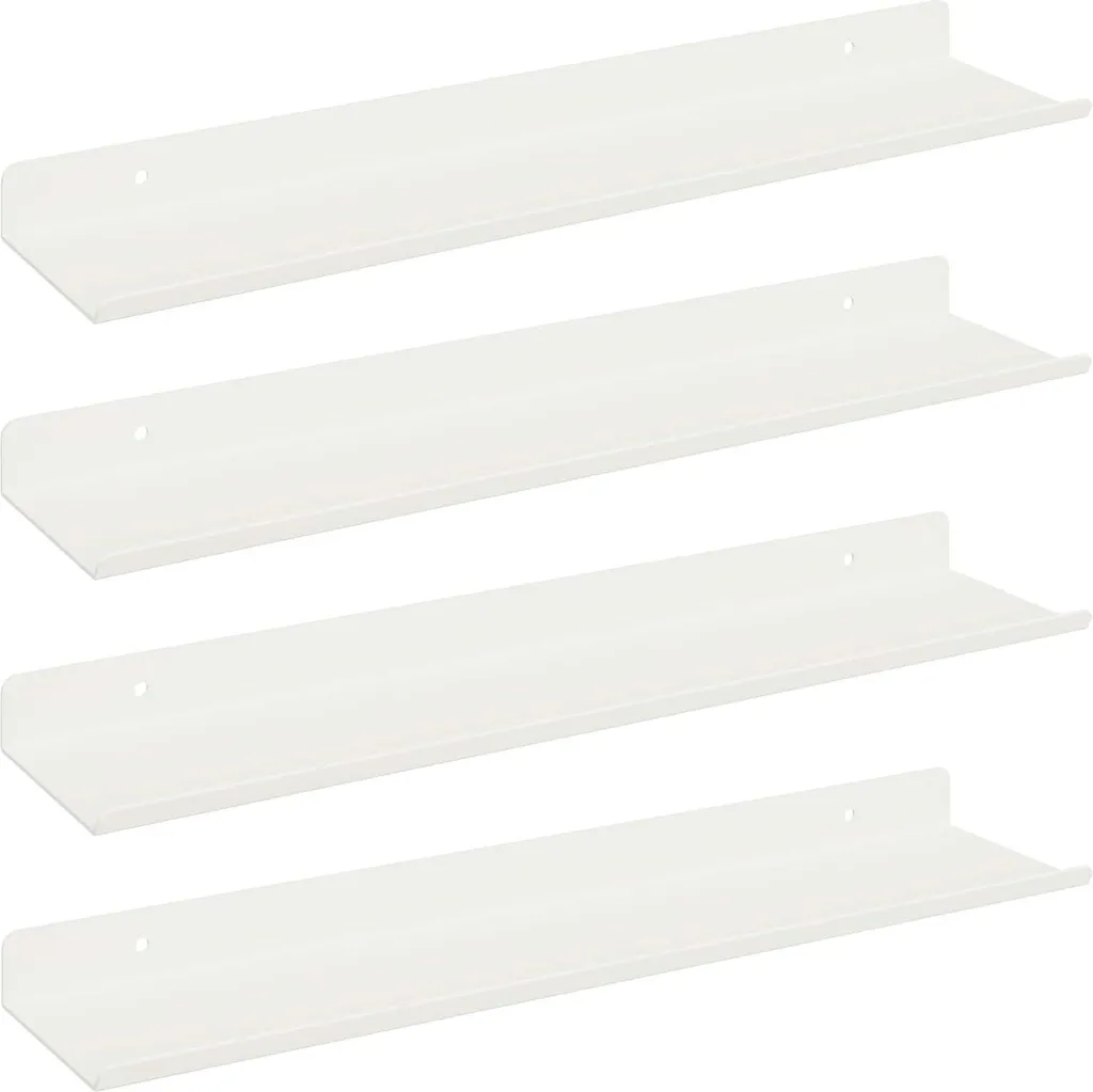 Organizzatore Parete 4 Mensole Acciaio Bianco 40x9 cm | Salvaspazio