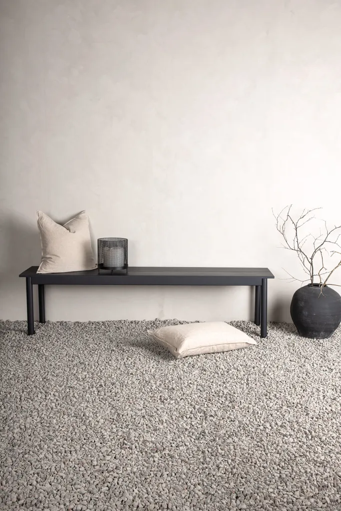 Banc Extérieur Modena Noir Résistant aux UV - Style Minimaliste Chic
