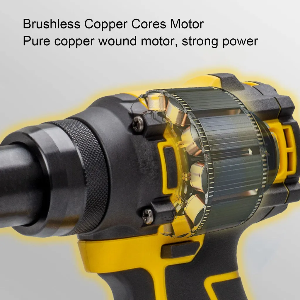 Machine à riveter sans balais deux vitesses compatible batterie DCB201 - 5