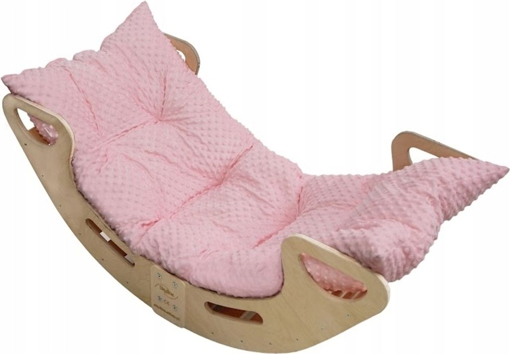 Skyline Holz Kletterbogen Klettergerüste Kletterdreieck Baby Kletterwippe Holzbogen für Kinder Montessori Lack Klappbar, mod.A, 110x51x48cm, Rose
