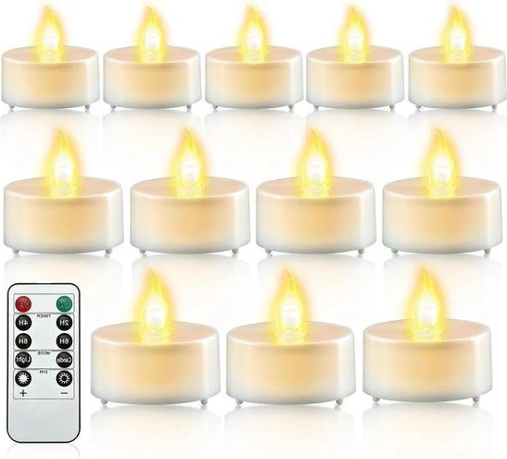Bougies sans flamme programmables avec télécommande - Pack de 24 LED