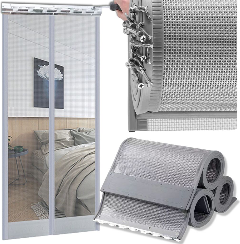 Hochwertiger Türschutz aus Gummi – Fliegenvorhang für die Tür – 100 x 230 cm – Magnetverschluss – Gummi-Lamellenschutz – Fliegengitter...