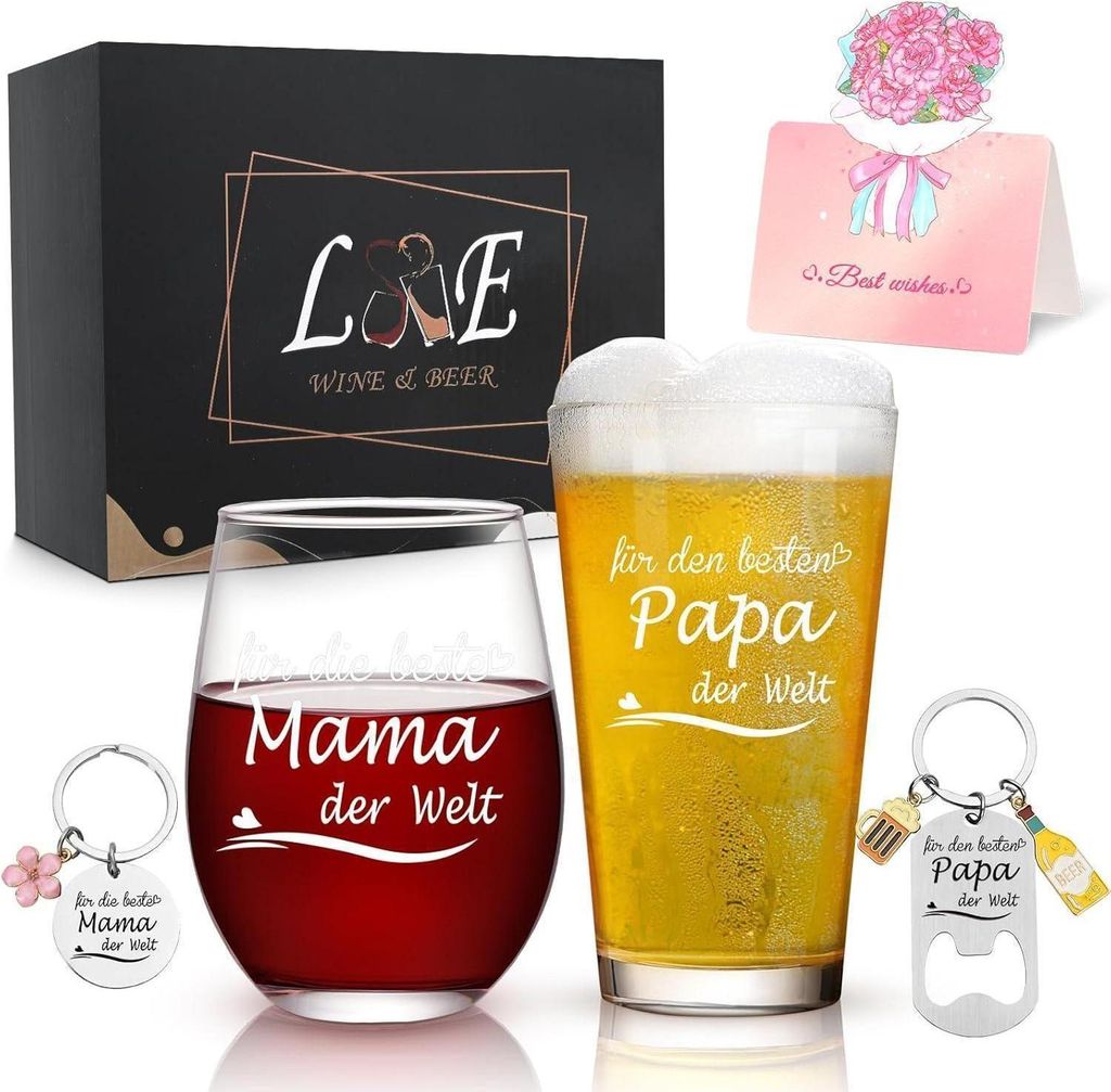 Personalizovaná sada pohárov na víno a pivo s gravírovaním Obrázok produktu 