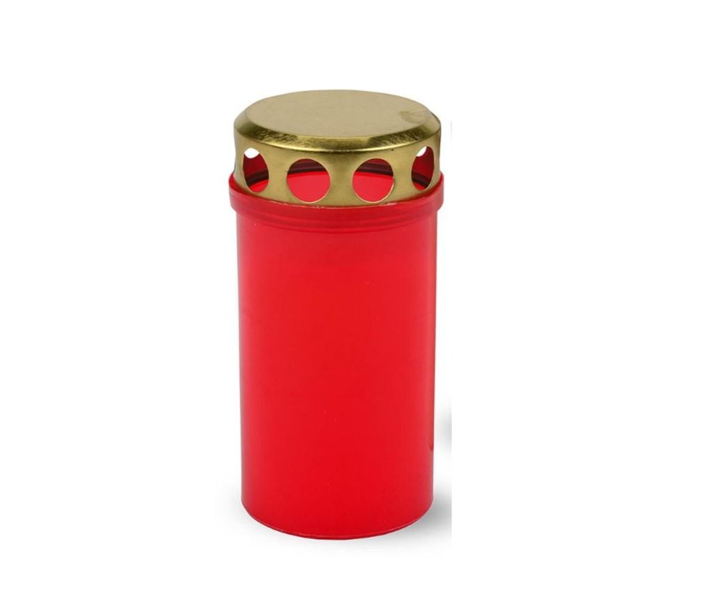 3-Tage-Brenner Grabkerze Rot mit Deckel Produktbild 