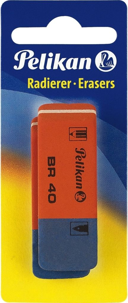 Radierer BR40 Kautschuk rot/blau VE=8x2 Stück