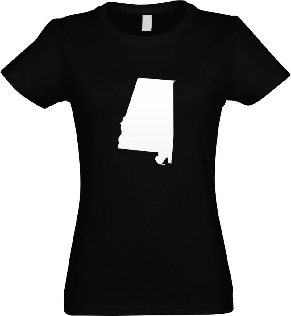 Kiwistar - T-Shirt tailliert - Damen - schwarz - USA - Alabama Montgomery - mit Motiv Bedruckt - Funshirt Design - Sport - Freizeit - Damen - S