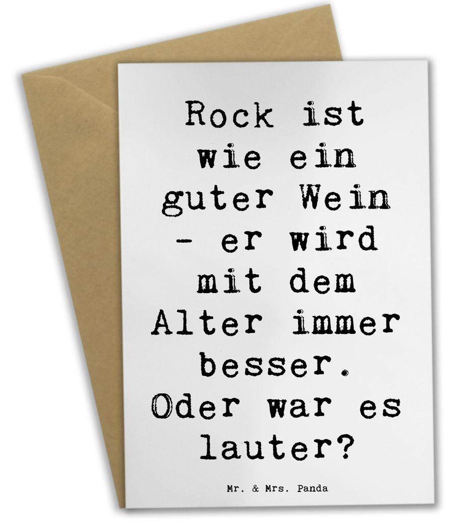 Mr. & Mrs. Panda Grußkarte Spruch Rock Wein - Weiß - Geschenk, Geschenke für Musikfans, Leidenschaft, einladungskarten, Schlagzeug, Lebensgefüh...
