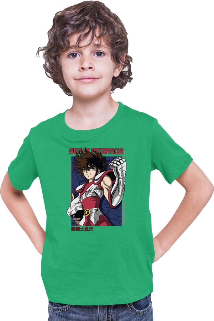 Kinder T-Shirt Japan Anime Manga Saint Anime Seiya Pegasus Seiya 04 Pegasus Seiya, 3-4 Jahr - 104 / Grün
