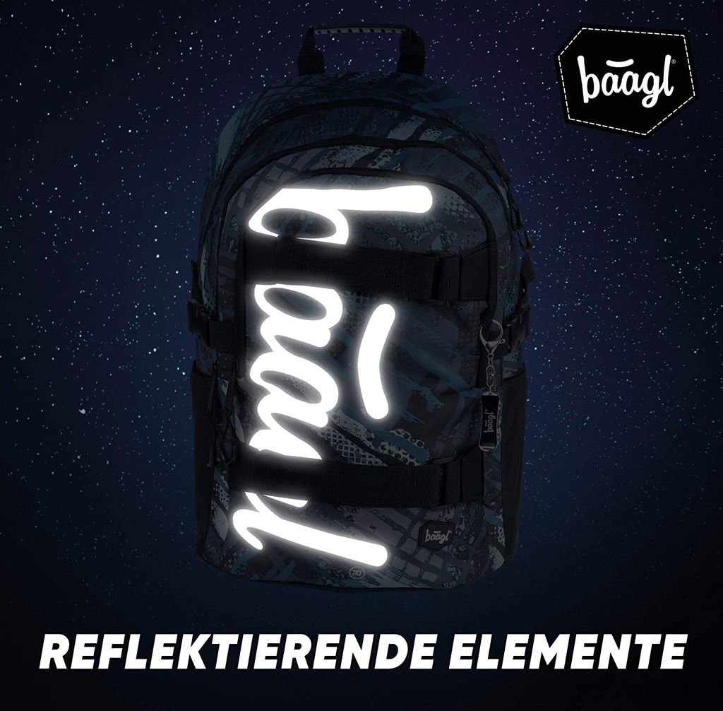 Baagl Schulrucksack für Jungen Teenager - Skateboard Produktbild 5