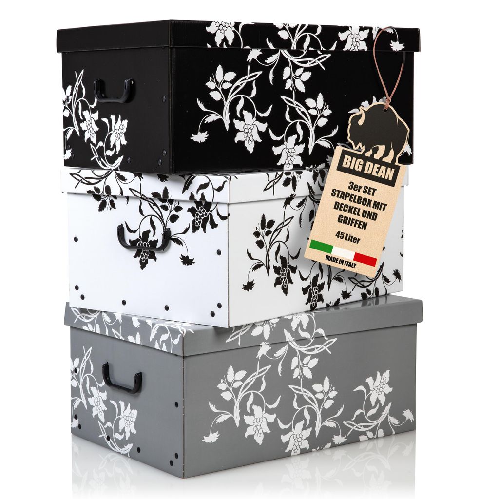 BigDean 3 Große Aufbewarhungsbox mit Deckel aus stabiler Produktbild 