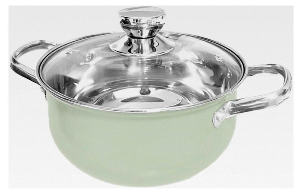 Edelstahl Kochtopf mit Deckel 24cm Dickwandiger Suppentopf für Induktion und Gas im Haushalt