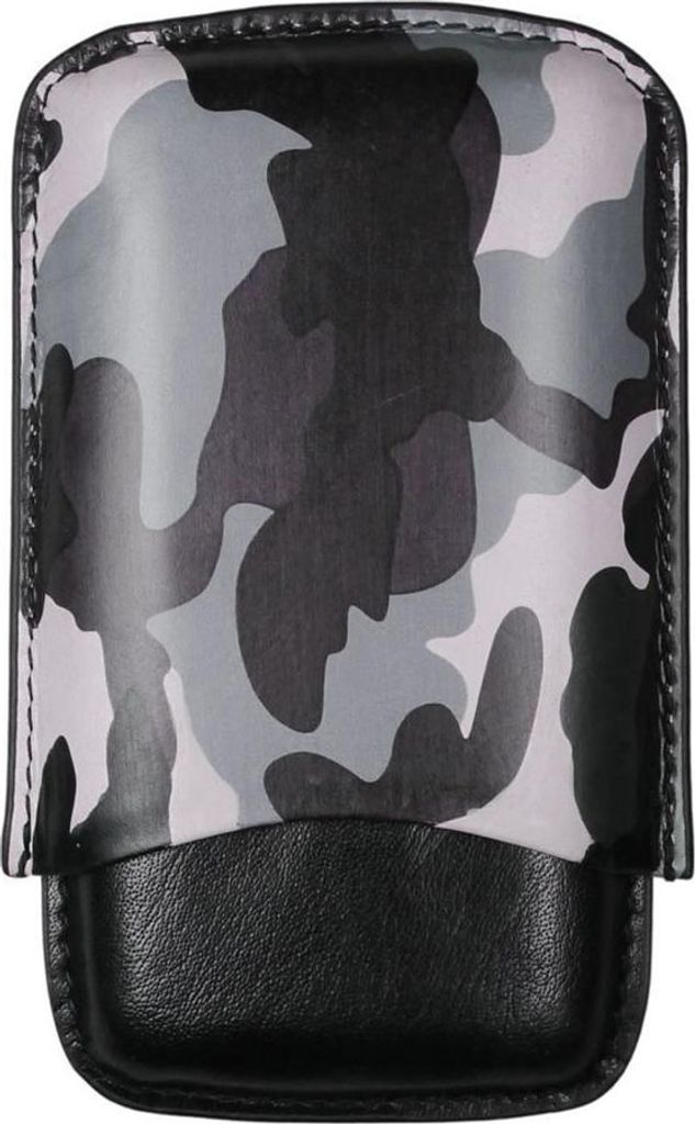 Zigarrenetui 3er Camouflage schwarz / grau, aus Leder