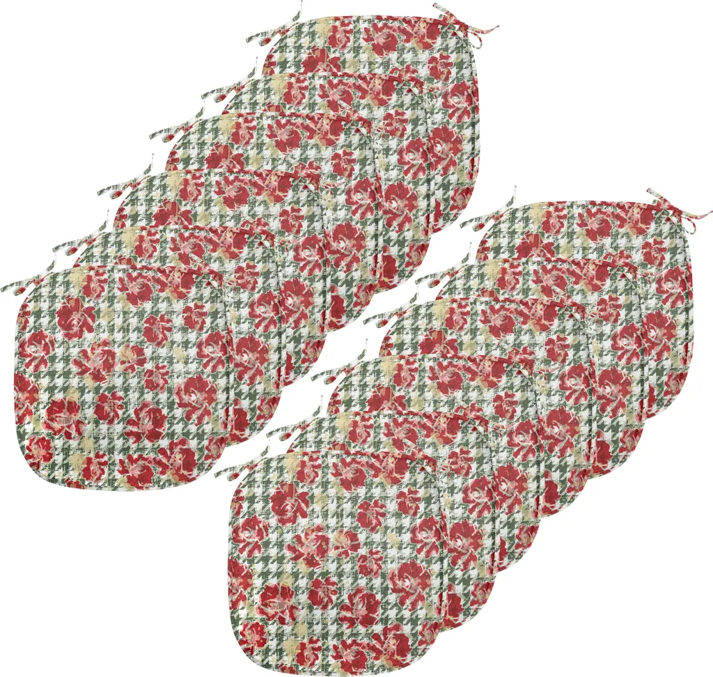 Coussins de chaise imperméables motif pied-de-poule lot de 12 unités
