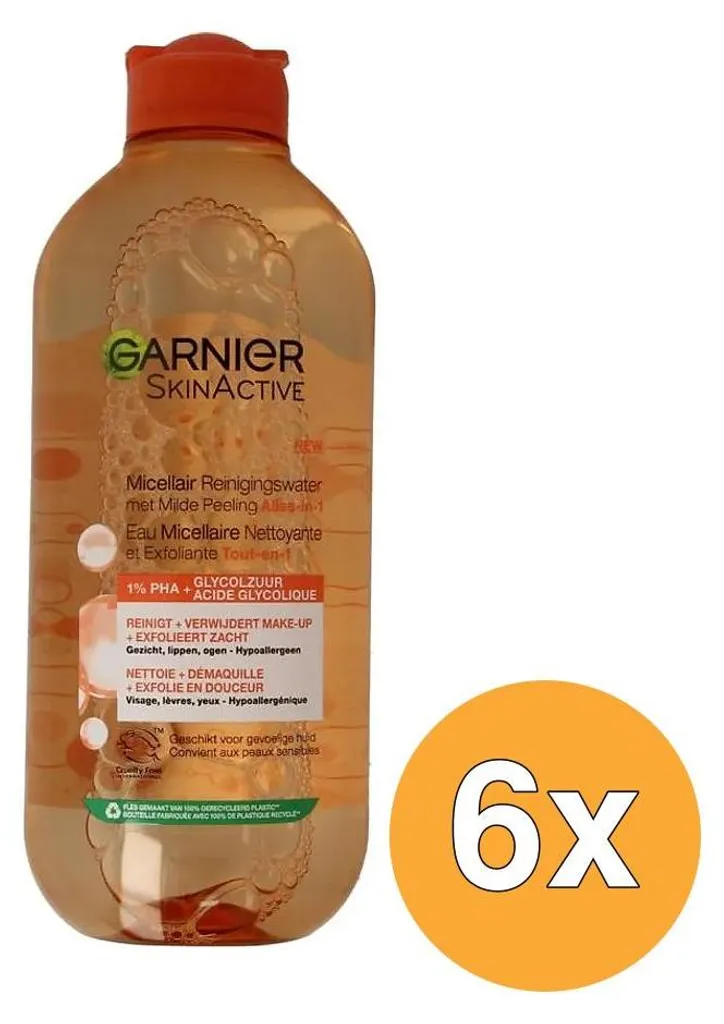 Démaquillant Exfoliant Garnier Eau Micellaire 400ml : Peau Douce Lot de 6