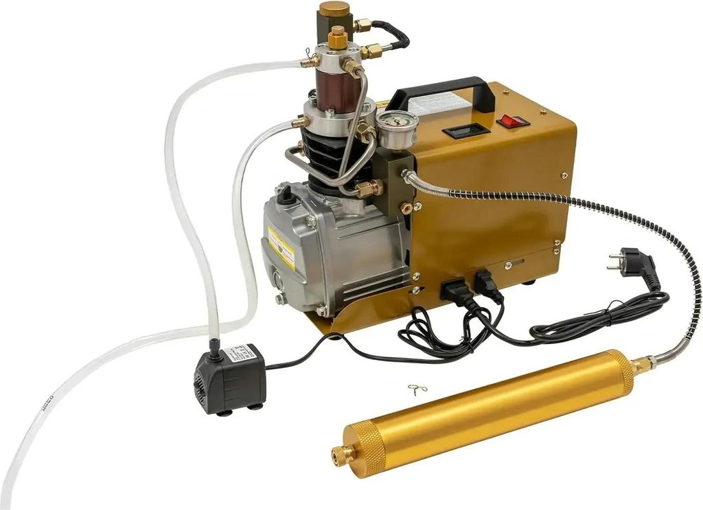 Hochdruck Luftkompressor - PCP Kompressor - Druck 300 bar (30 MPa) - Förderleistung 100 l/min - Volumen 2 l - Öl-/Wasserabscheider - 220V EU‐St...