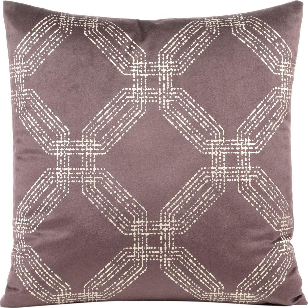 EUROFIRANY | Kissenhülle 45 x 45 cm - altrosa Kissenbezug - geometrisches Muster - Dekokissenhülle