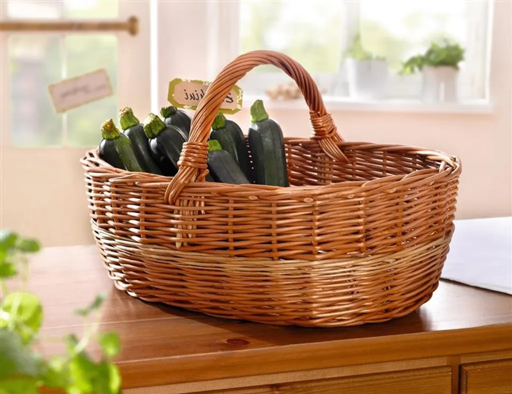 Panier osier ovale robuste Natur 49x36 cm pour des courses sans plastique