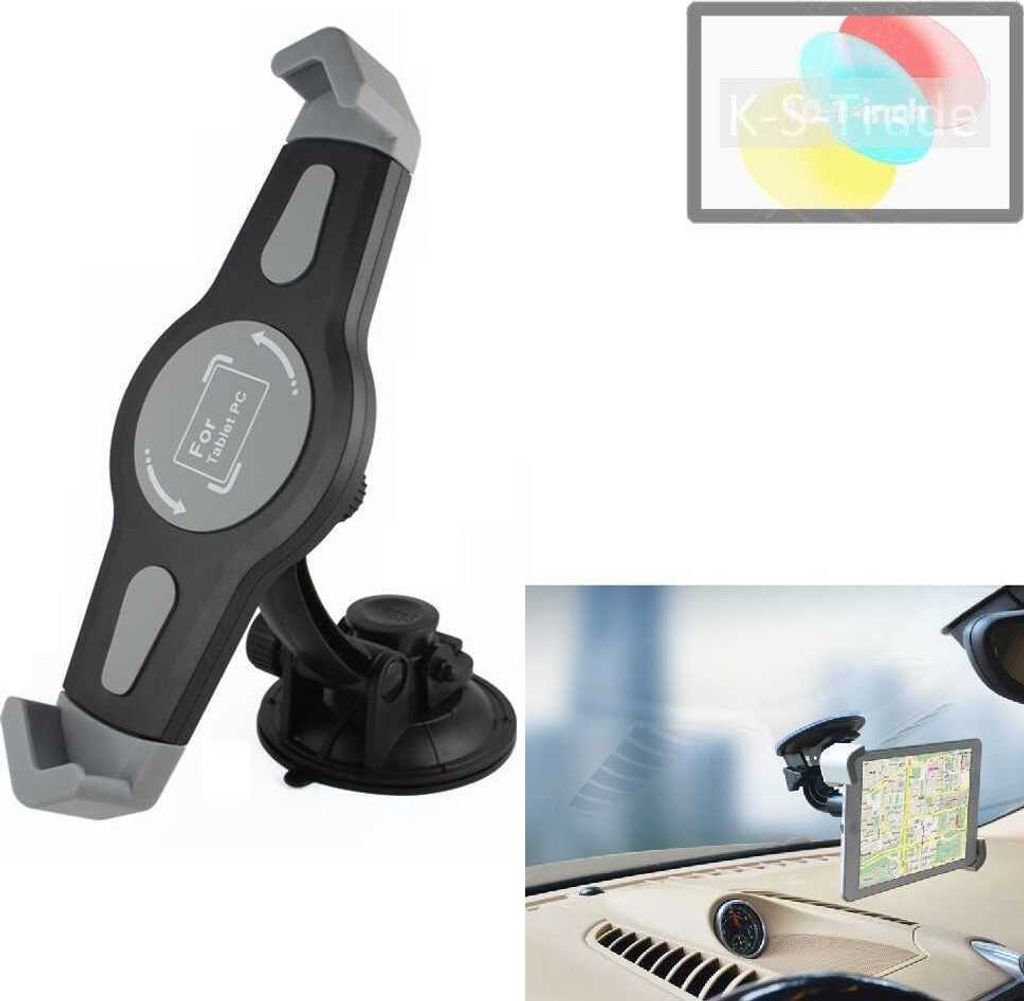 K-S-Trade Scheiben-Halterung für Tablets kompatibel mit Ulefone Tab A8 KFZ Tablet Saugnapf Auto Halterung Windschutzscheibe Holder Halter
