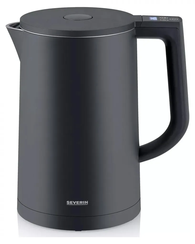 Bouilloire Severin 1,7L 2200W LCD Inox Noir Silencieuse WK 3422
