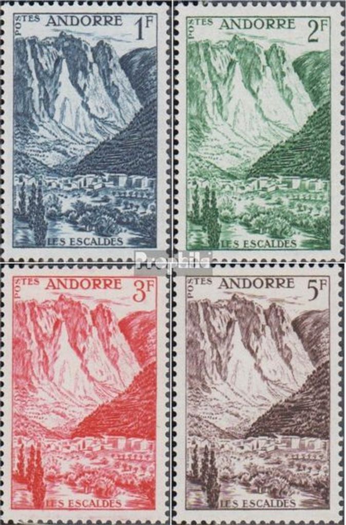 Briefmarken Andorra - Französische Post 1955 Mi 142-145 postfrisch Landschaften