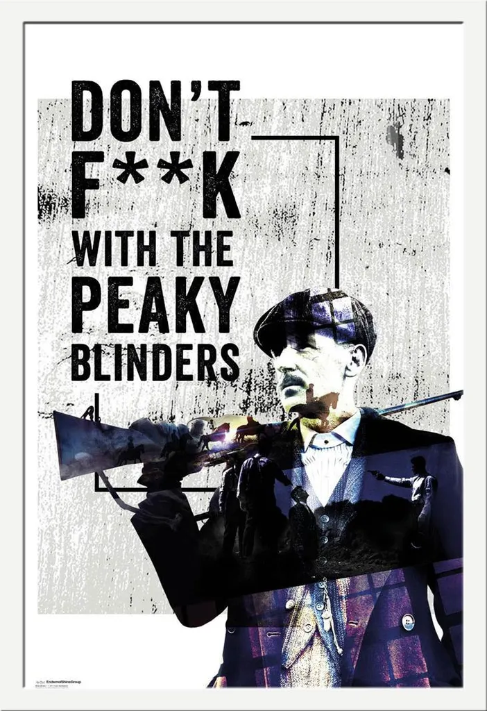 Affiche Peaky Blinders avec Vitre Acrylique et Cadre Shinsuke Blanc MDF