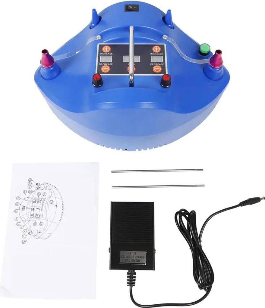 Elektrische Ballonpumpe, 1200 W Aufblasgerät, mit Timer-Funktion, blau