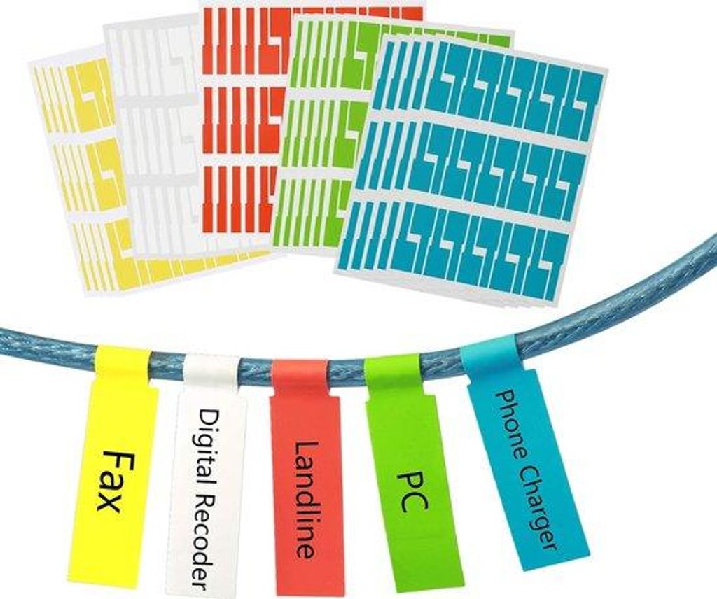 750 Stück - selbstklebende Kabeletiketten - wasserdicht Drahtetikett - scheuerbeständige Marker - Kabeletiketten-Sticker - Schnuridentifikation -...