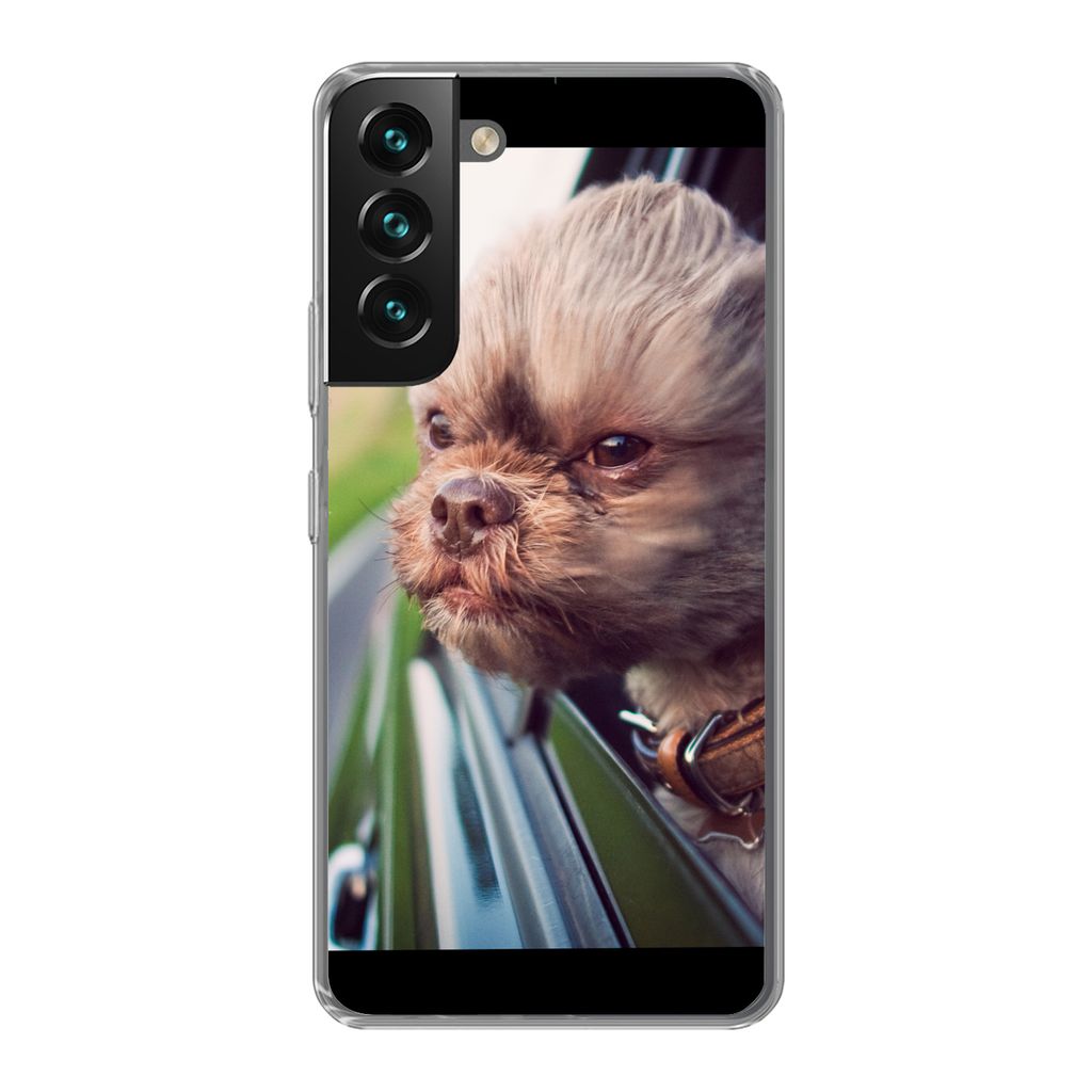 MuchoWow Handyhülle Schutzhülle Hülle für Samsung Galaxy S22 Plus Hund - Auto - Tier Silikon Softcase Handy Hülle - Schutzabdeckung