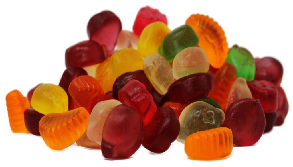 Fruchtgummi Früchtecocktail in Form von Obst zuckerfrei Produktbild 