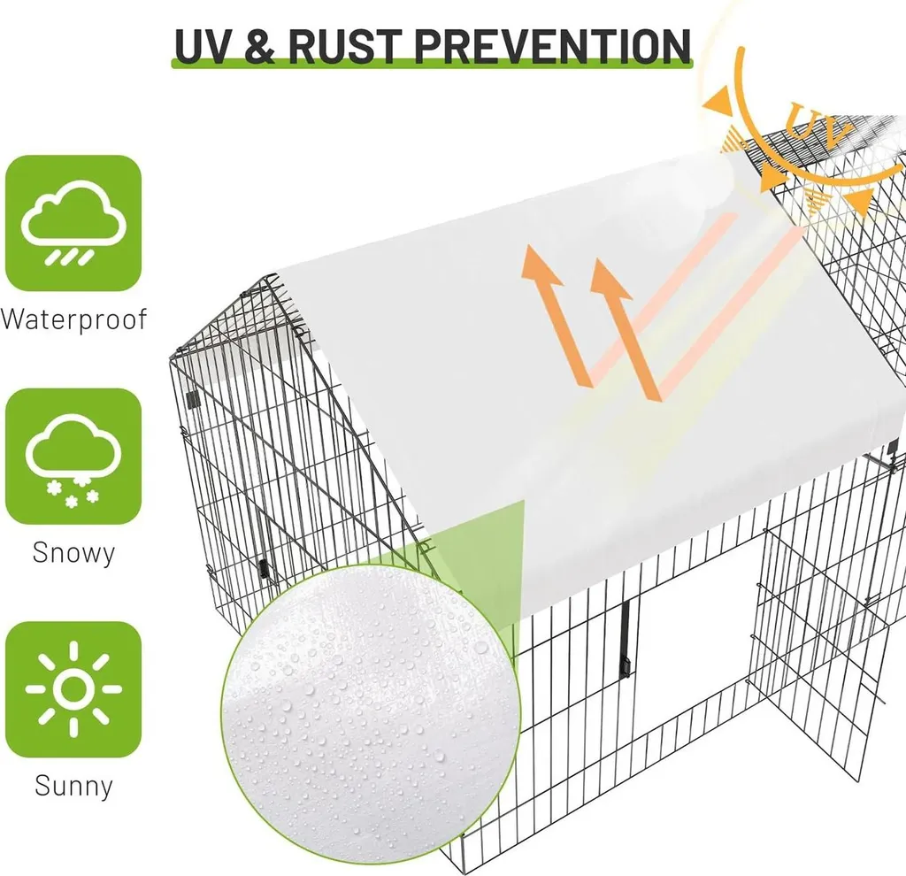 Enclos métallique pour poules structure en fer et bâche imperméable