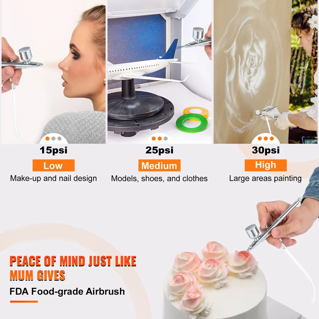 Kit aérographe par gravité multi-usage avec compresseur ultra compact - 2