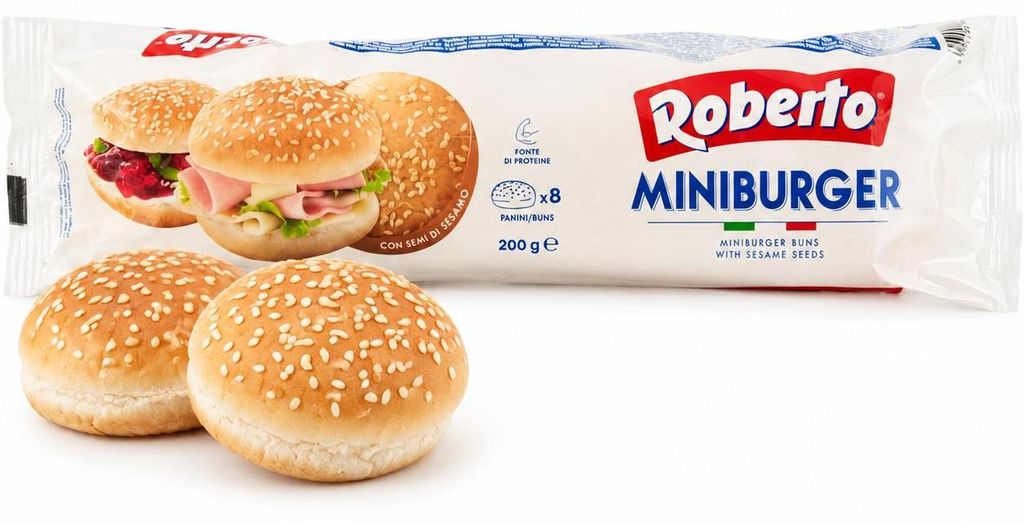 Roberto Mini Hamburgerbroodjes met sesamzaad, 8 stuks Productafbeelding 