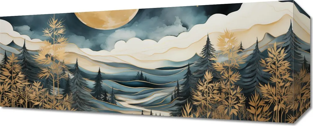 Décoration Murale Murmures de la forêt nocturne Panoramique 50x20
