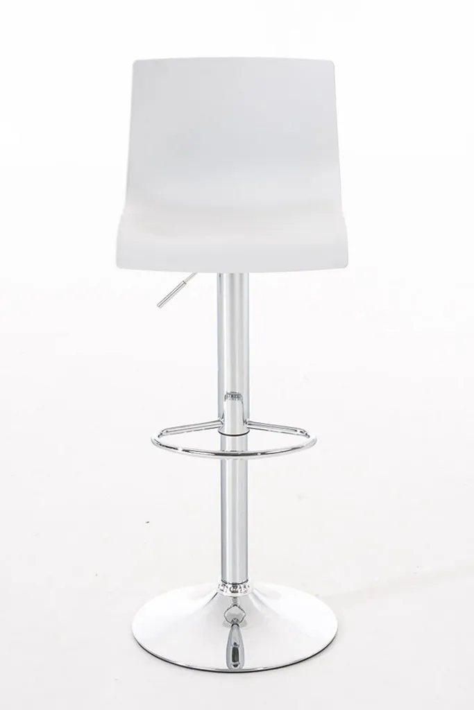 Tabouret de bar CLP Hover en plastique blanc et métal chromé robuste - 3