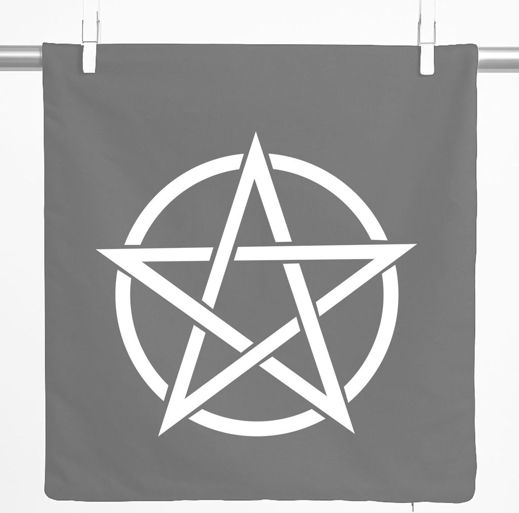 Huuraa Kissenbezug Pentagramm Drudenfuß 40x40cm Steel Grey Produktbild 
