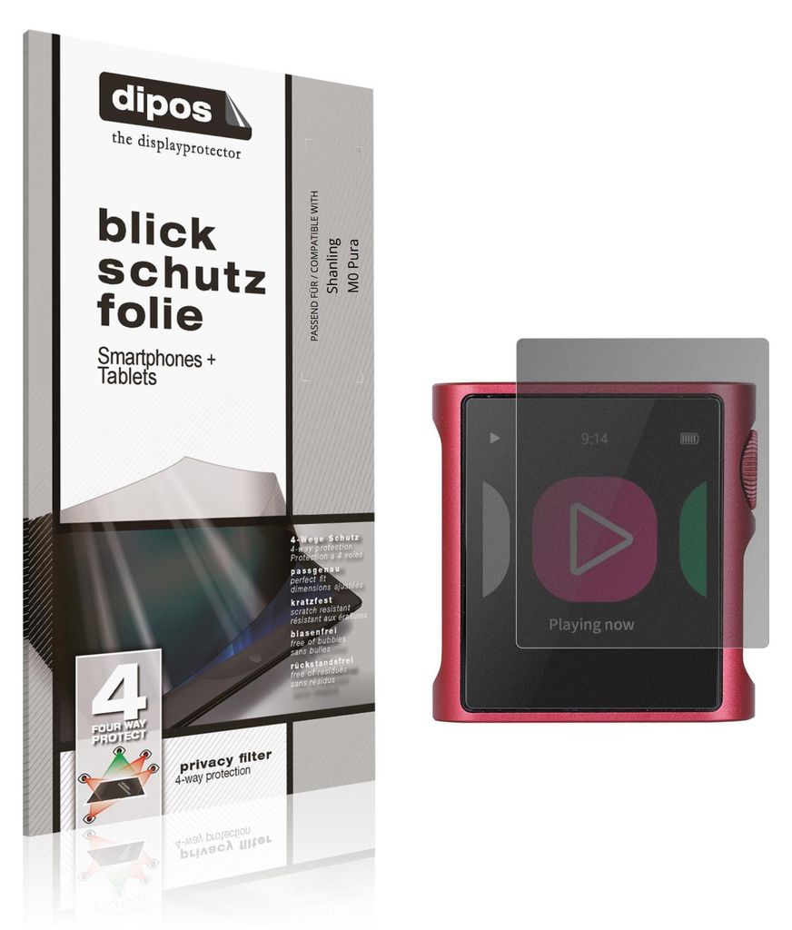 Blickschutzfolie für Shanling M0 Pura matt Schutzfolie Folie Display Schutz dipos