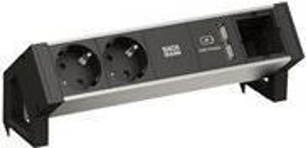 Bachmann DESK 2 ALU BLACK - Steckdosenleiste - Wechselstrom 250 V - Eingabe, Eingang GST18i3 - Ausgangsanschlüsse: 2 (2
