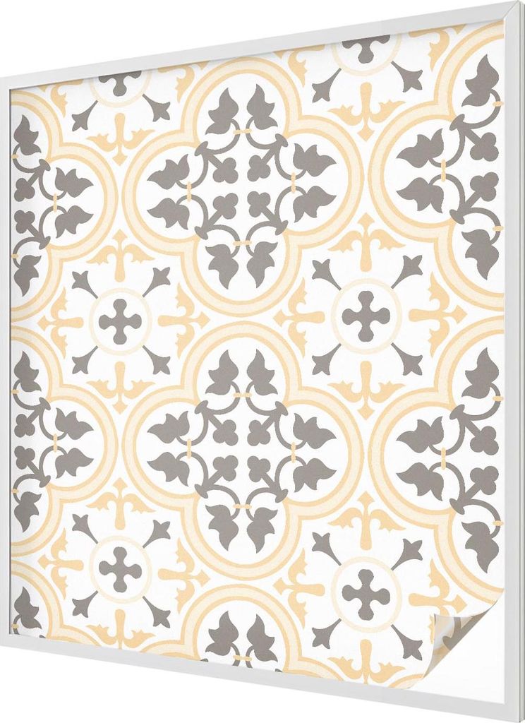 Buntglas Fensterfolie – 116x100 cm – Stained-Glass Design – blickdichte dekorative Sichtschutzfolie – selbstklebend, UV-Schutz – Pflanzen...